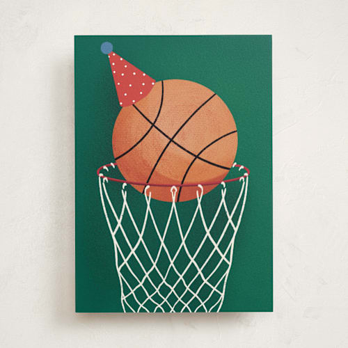 This is a jungle tbd with standard by Becky Nimoy called swishing you a happy birthday printing on signature in greeting cards