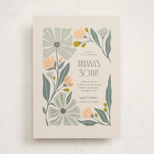 This is a pond holiday party invitations with foil pressed by Karidy Walker called storybook garden printing on signature in standard
