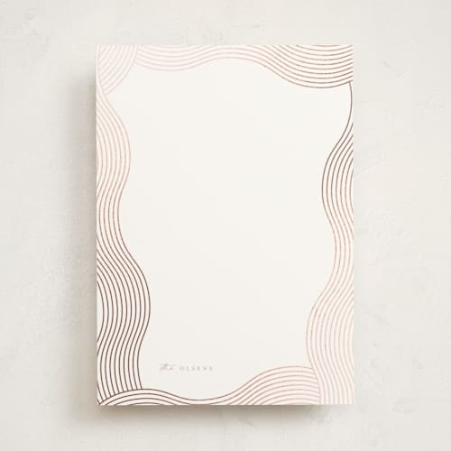 This is a blush personalized stationery thank you cards with foil pressed by fatfatin called waves printing on signature in 5x7