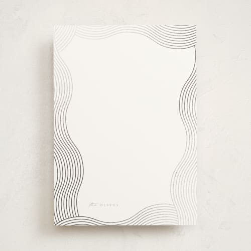 This is a stone personalized stationery thank you cards with foil pressed by fatfatin called waves printing on signature in 5x7