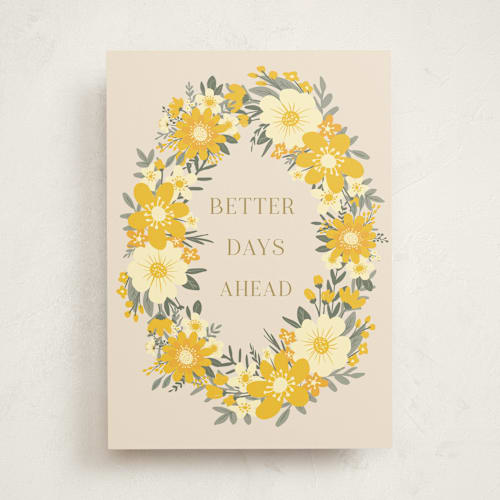 This is a custard tbd with standard by Sherley Ferreira called better days ahead printing on signature in greeting cards