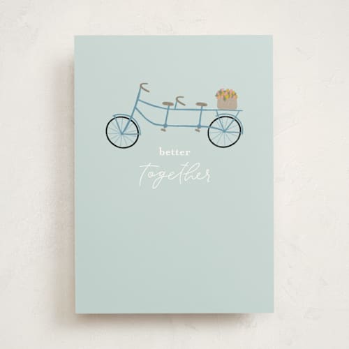 This is a robin's egg tbd with standard by taylorVdesign called better together printing on signature in greeting cards