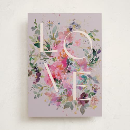 This is a mauve tbd with standard by Lori Wemple called love always printing on signature in greeting cards