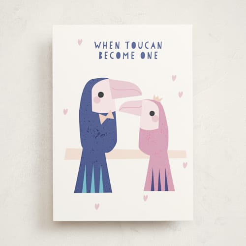 This is a toucan tbd with standard by Angela Thompson called toucan become one printing on signature in greeting cards