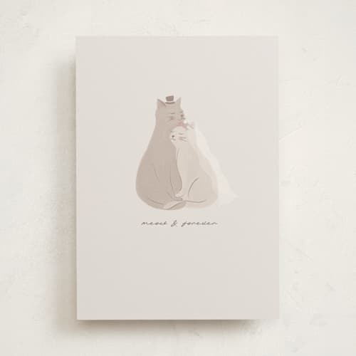 This is a moon tbd with standard by Susan Varghese called meow & forever printing on signature in greeting cards