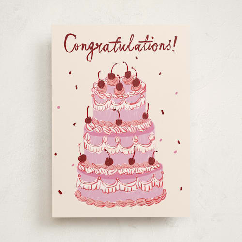 This is a cake tbd with standard by Cass Loh called vintage wedding cake printing on signature in greeting cards