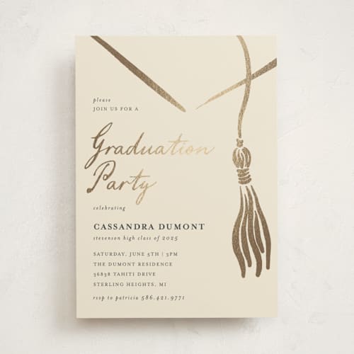 This is a ink graduation invitations with foil pressed by Jamie Alexander called inked printing on signature in standard
