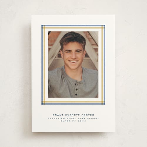 This is a night sky graduation announcements with standard by Lea Delaveris called woven frame printing on party paper in photo_mount