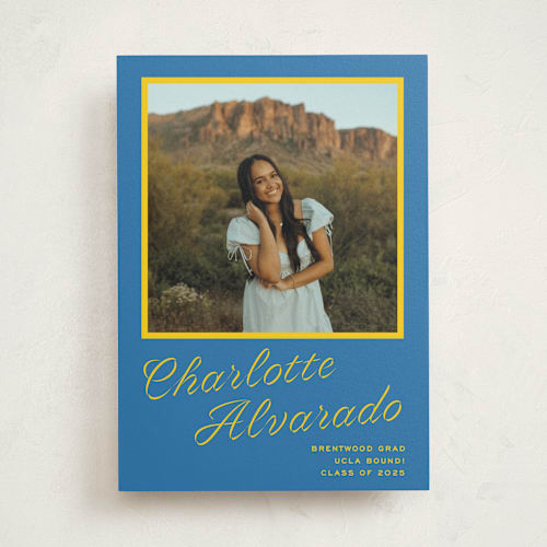 This is a ocean graduation announcements with standard by Megan Davis called cotillion printing on doublethick in photo_mount