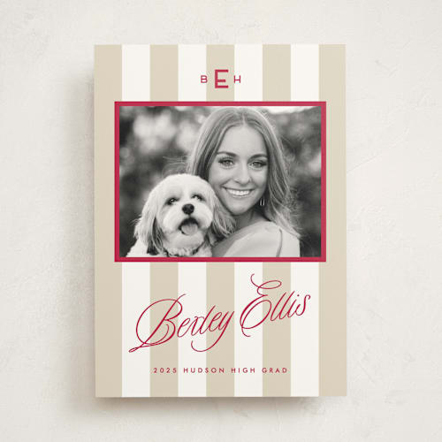 This is a parchment graduation announcements with standard by Susan Zinader called bexley printing on doublethick in photo_mount