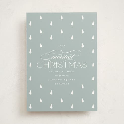 This is a frost business holiday cards with standard by Carolyn Nicks called joyful trees printing on signature in standard