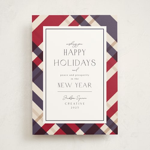 This is a marine business holiday cards with standard by Chris Griffith called plaid suit holiday printing on signature in standard