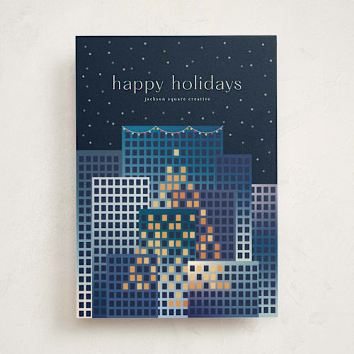 This is a sky business holiday cards with standard by chocomocacino called biscotogliko printing on signature in standard