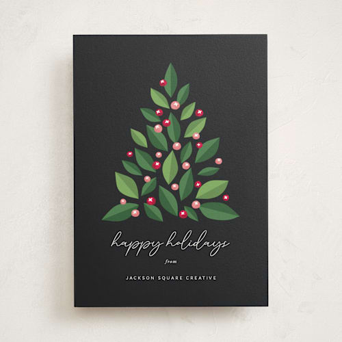 This is a leaf business holiday cards with standard by Sharon O. called grow & prosper printing on signature in standard