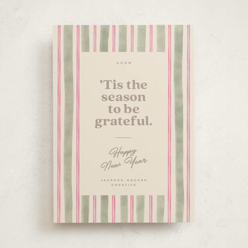 This is a winter rose business holiday cards with standard by Creo Study called preppy gratitude printing on signature in standard