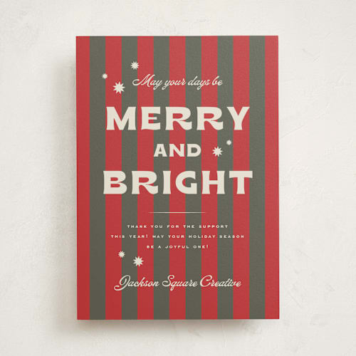 This is a garland business holiday cards with standard by Wildfield Paper Co called retro printing on signature in standard