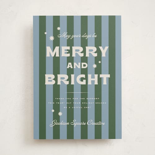This is a juniper business holiday cards with standard by Wildfield Paper Co called retro printing on signature in standard