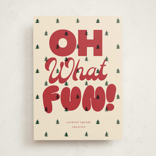 This is a almond business holiday cards with standard by Baumbirdy called poster tree printing on signature in standard