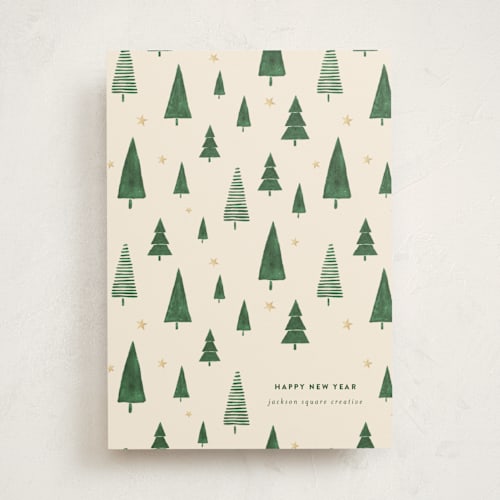 This is a pine business holiday cards with standard by Iveta Angelova called forest printing on signature in standard
