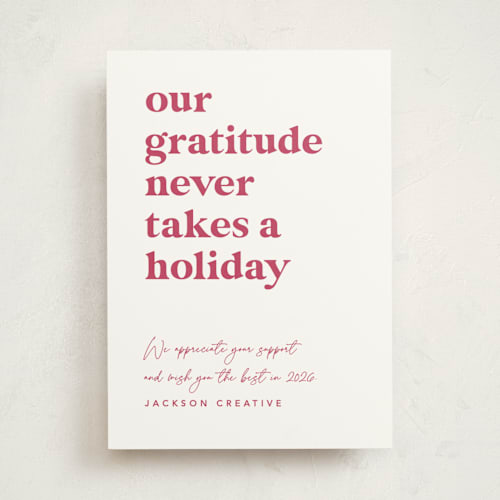 This is a sugar plum business holiday cards with standard by Louise Kay called always grateful printing on signature in standard