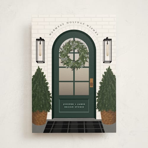 This is a juniper business holiday cards with standard by Ekko Studio called holiday home printing on signature in standard