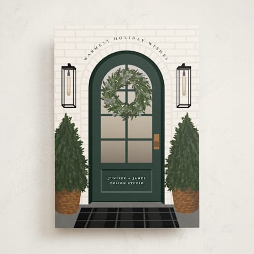 This is a juniper business holiday cards with standard by Ekko Studio called holiday home printing on signature in standard