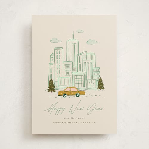 This is a moss business holiday cards with standard by Vera Lim called in the city printing on signature in standard