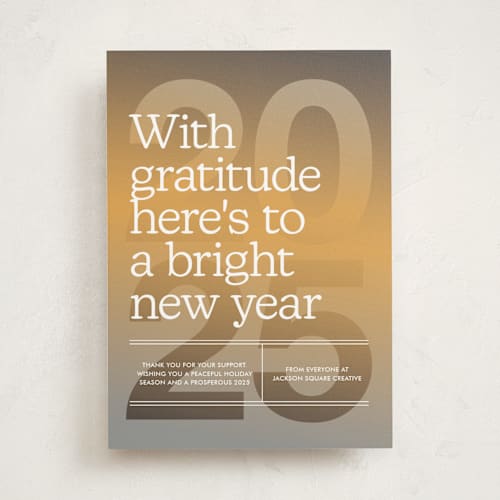 This is a sunrise business holiday cards with standard by Annie Clark called horizon printing on signature in standard