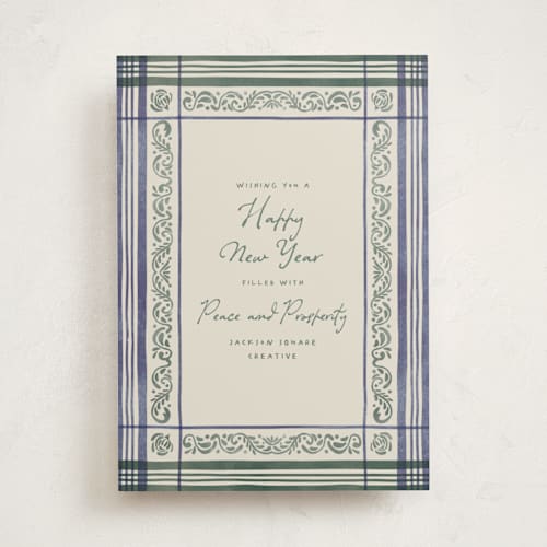 This is a marine business holiday cards with standard by Chris Griffith called holiday linen printing on signature in standard