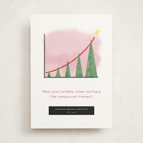 This is a bubblegum business holiday cards with standard by Becky Nimoy called christmas tree chart printing on signature in standard