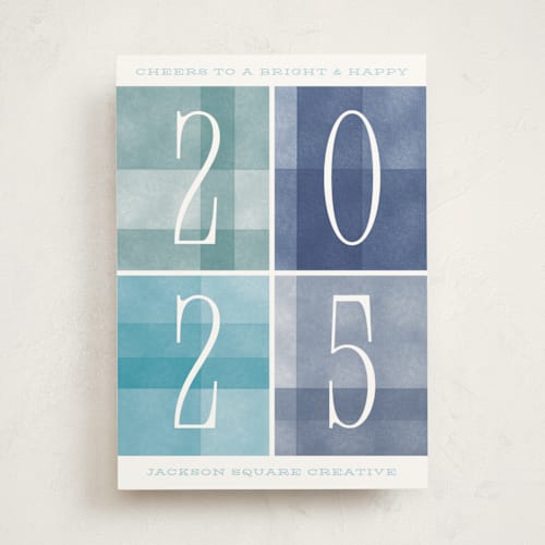 This is a frost business holiday cards with standard by Robert and Stella called bright & happy printing on signature in standard