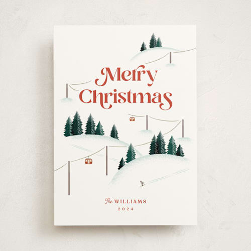 This is a poinsettia business holiday cards with standard by Robert and Stella called happy hills printing on signature in standard