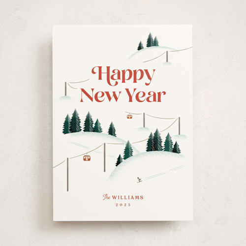 This is a poinsettia business holiday cards with standard by Robert and Stella called happy hills printing on signature in standard