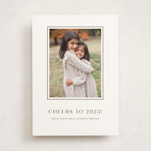 This is a cocoa photo mount holiday cards with standard by Megan Davis called tailored printing on party paper in photo_mount