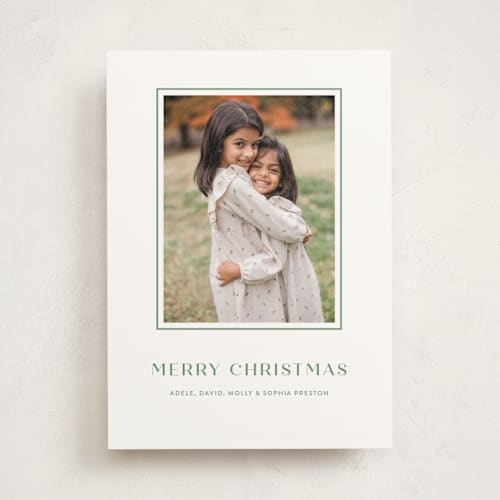 This is a evergreen photo mount holiday cards with standard by Megan Davis called tailored printing on recycled in photo_mount