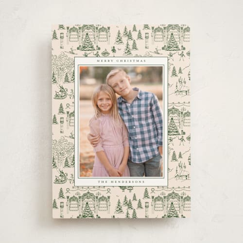 This is a fir photo mount holiday cards with standard by Teju Reval called nutcracker toile printing on recycled in photo_mount