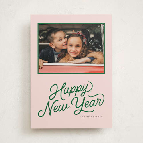 This is a kelly photo mount holiday cards with standard by BR Designs called retro vintage holiday printing on party paper in photo_mount