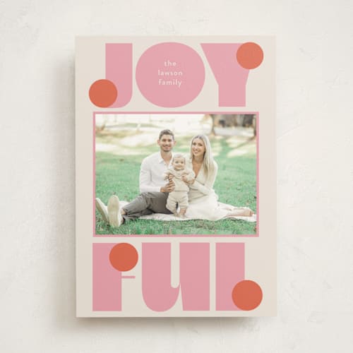 This is a candied grapefruit photo mount holiday cards with standard by Lori Wemple called pop joy printing on recycled in photo_mount
