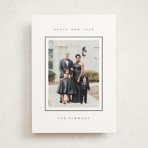 This is a starlight photo mount holiday cards with standard by Lucrecia Caporale called minimal border printing on party paper in photo_mount