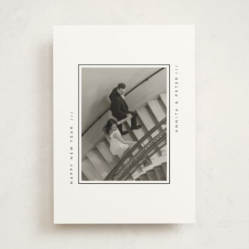 This is a ink photo mount holiday cards with standard by Lucrecia Caporale called contemporary typo printing on party paper in photo_mount
