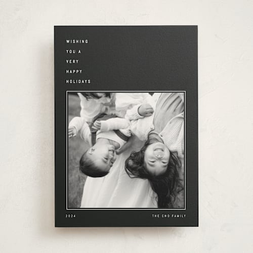 This is a coal photo mount holiday cards with standard by Blustery August called beaufort printing on party paper in photo_mount