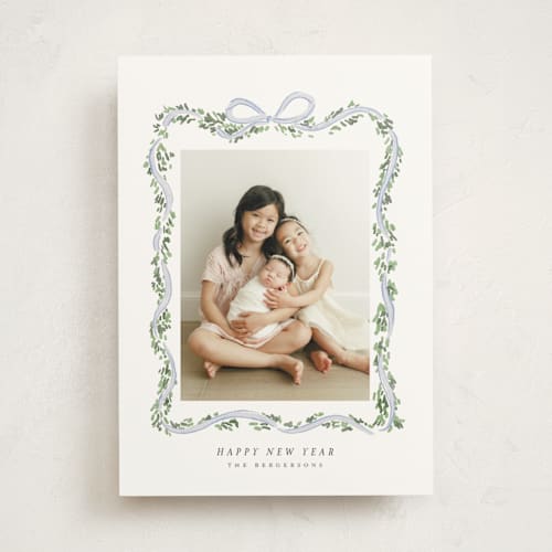 This is a juniper photo mount holiday cards with standard by Itsy Belle Studio called ribbonly frame printing on party paper in photo_mount