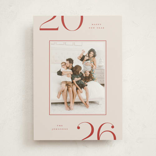 This is a cranberry photo mount holiday cards with standard by Michelle Taylor called on the edge printing on recycled in photo_mount