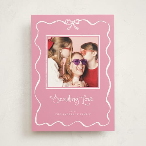This is a rose photo mount holiday cards with standard by Cass Loh called quirky fun printing on party paper in photo_mount
