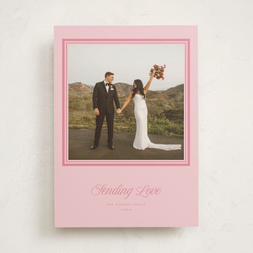 This is a strawberry photo mount holiday cards with standard by Blustery August called lauren printing on recycled in photo_mount