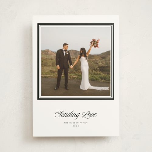 This is a onyx photo mount holiday cards with standard by Blustery August called lauren printing on doublethick in photo_mount