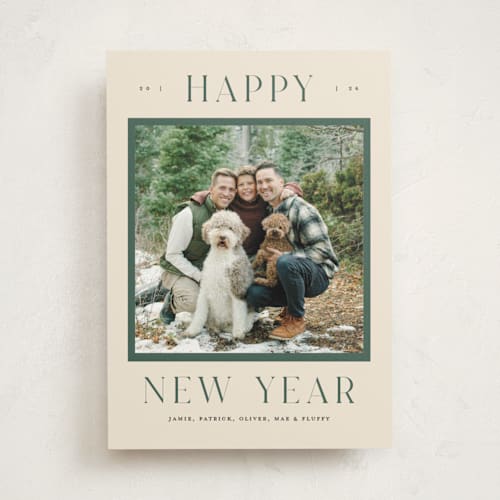 This is a pine photo mount holiday cards with standard by Pixel and Hank called merry christmas type printing on recycled in photo_mount