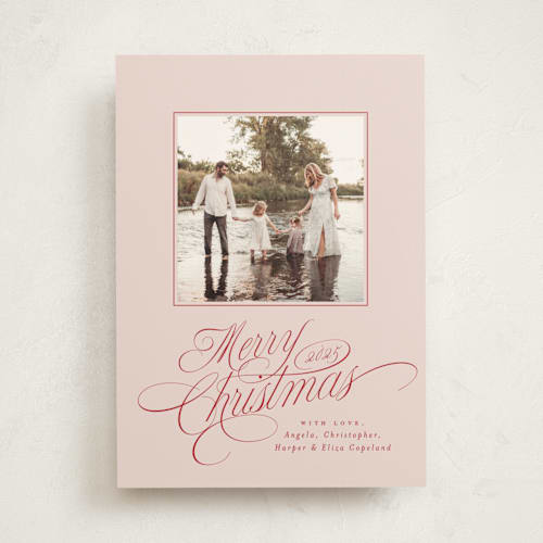 This is a holly berry photo mount holiday cards with standard by Everett Paper Goods called glide printing on recycled in photo_mount