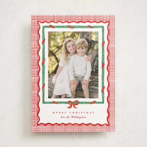 This is a stocking photo mount holiday cards with standard by Creo Study called christmas maximalism printing on recycled in photo_mount
