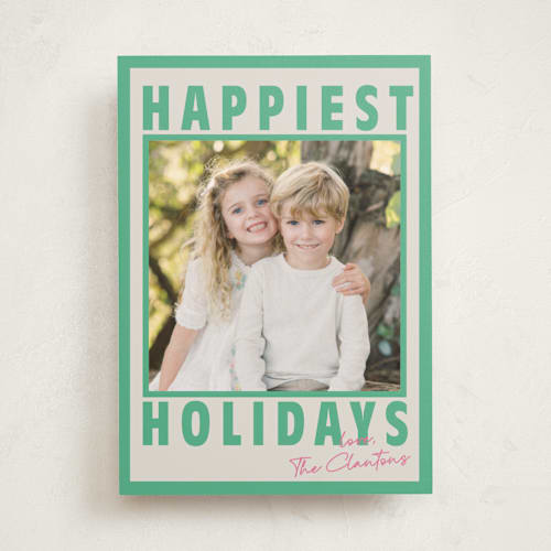 This is a wintermint photo mount holiday cards with standard by Kaydi Bishop called wordy waze printing on recycled in photo_mount